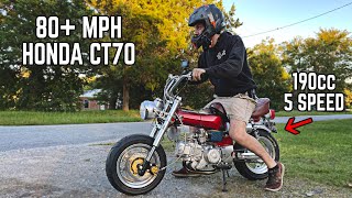 190cc Honda Trail 70 First Ride 19HP Restomod Honda CT70 Build [upl. by Dhar]