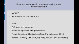 Confidentiality in care settings [upl. by Aetnuahs]