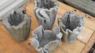 How To Make A Cement Flowerpot From An Old Rag Or Towel [upl. by Aicre]