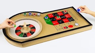 How to Make Mini Casino Roulette Game from Cardboard at Home [upl. by Rimaa941]