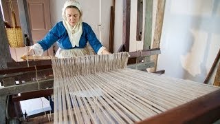 Weaving on Mount Vernons 18th Century Loom [upl. by Hunger]