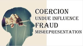 Coercion Undue Influence Fraud Misrepresentation  Indian Contract Act 1872  Law Guru [upl. by Stilu]