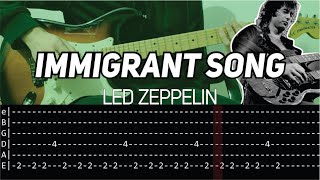 Led Zeppelin  Immigrant Song Guitar lesson with TAB [upl. by Jerroll152]