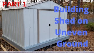 Building Shed on Uneven Ground  Part 1 [upl. by Lebasiairam]