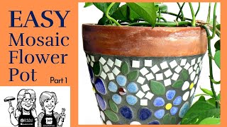 StepbyStep Creating a Stunning Mosaic Ceramic Flower Pot Easy DIY Guide part 1 [upl. by Esihcoc961]