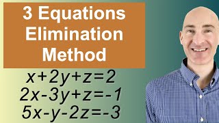 Solving Systems of 3 Equations Elimination [upl. by Eynobe344]