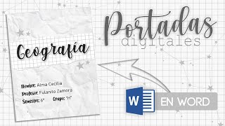 ¡PORTADAS BONITAS EN WORD PT2✨ [upl. by Gris245]