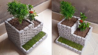 Amazing Flower pot making from Thermocol [upl. by Ytissahc]