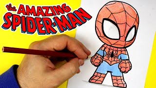 COMO DIBUJAR A SPIDERMAN KAWAII  Dibuja a Spiderman de PS5 facil con 365BOCETOS [upl. by Nosnorb]