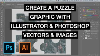 Create a Puzzle Graphic Using Adobe Illustrator amp Photoshop [upl. by Fasano658]